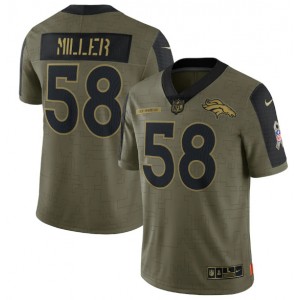 Nike Denver Broncos 58 Von Miller 2021 Olive Salute To Service Limited Jersey Dyin